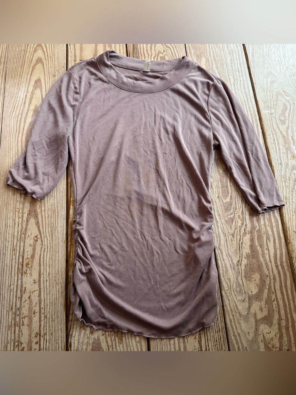 Free People Intimately Ribbed Ruched Mauve Top size s